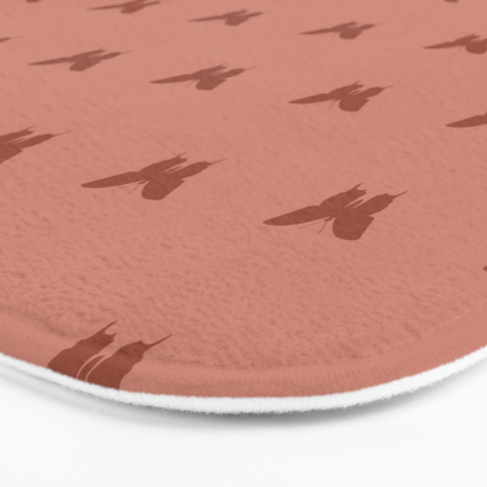 Butterfly Pattern - Red Bath Mat Gallery Image 3