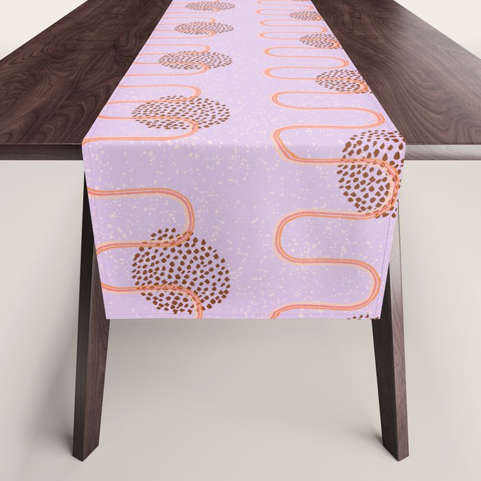 Abstract Fields in Lavender & Brown Table Runner Gallery Image 1