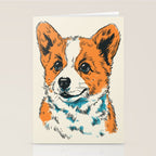 Cute Welsh Corgi Puppy Portrait Stationery Card Gallery Image 2