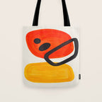 Colorful Mid Century Modern Abstract Fun Shapes Patterns Space Age Orange Yellow Orbit Bubbles Tote Bag Gallery Image 1