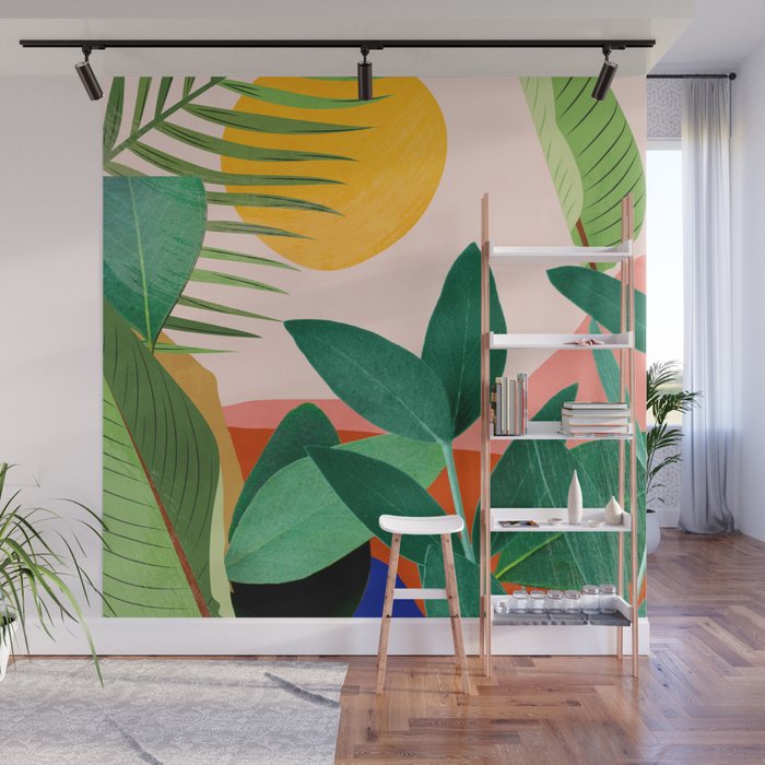 Abstract Art Tropical Leaves 126 Wall Mural Gallery Image 1