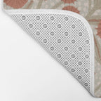 Summer Garden / Red & Dark Beige Bath Mat Gallery Image 2