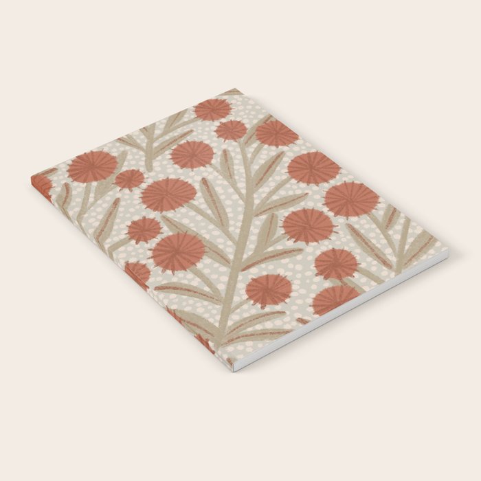 Summer Garden / Red & Dark Beige Notebook Gallery Image 1