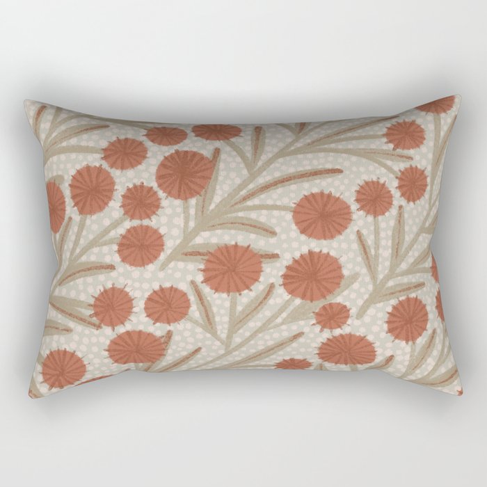 Summer Garden / Red & Dark Beige Rectangular Pillow Gallery Image 2