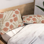 Summer Garden / Red & Dark Beige Pillow Sham Gallery Image 2