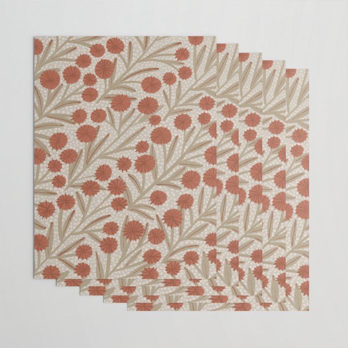 Summer Garden / Red & Dark Beige Wrapping Paper Gallery Image 3