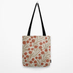 Summer Garden / Red & Dark Beige Tote Bag Gallery Image 2