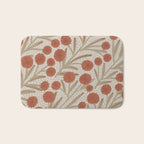 Summer Garden / Red & Dark Beige Bath Mat Gallery Image 1