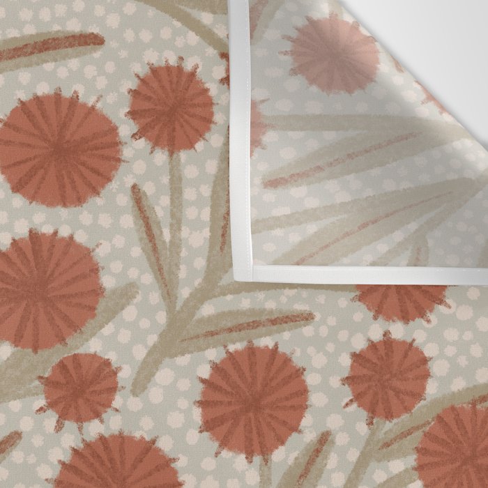 Summer Garden / Red & Dark Beige Wall Tapestry Gallery Image 3