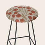 Summer Garden / Red & Dark Beige Stool Gallery Image 2