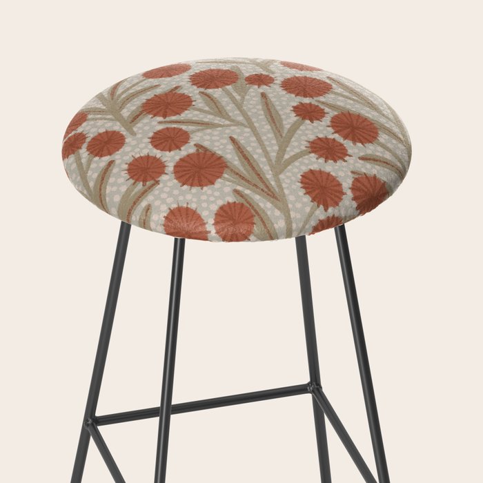 Summer Garden / Red & Dark Beige Stool Gallery Image 2