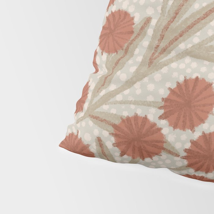 Summer Garden / Red & Dark Beige Pillow Sham Gallery Image 4