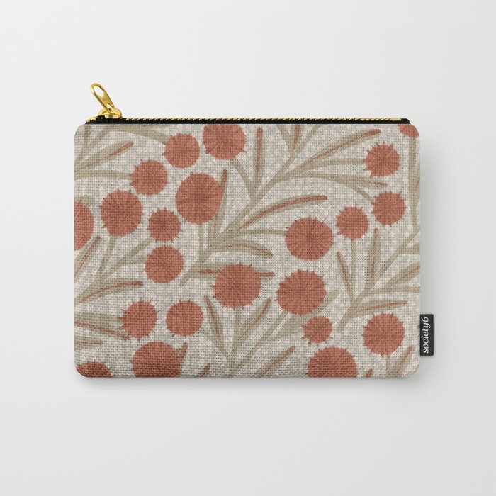 Summer Garden / Red & Dark Beige Carry All Pouch Gallery Image 1
