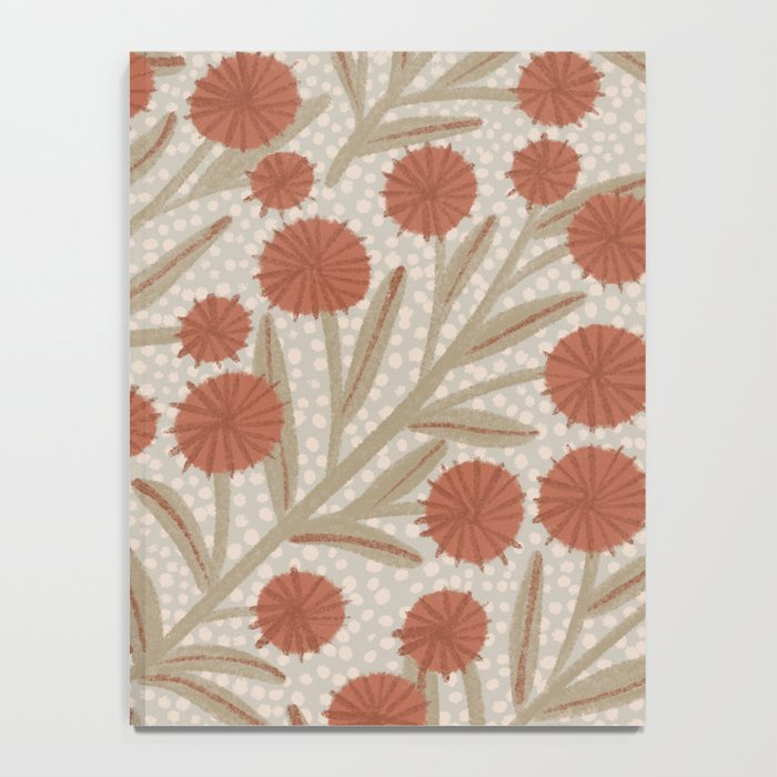 Summer Garden / Red & Dark Beige Notebook Gallery Image 4