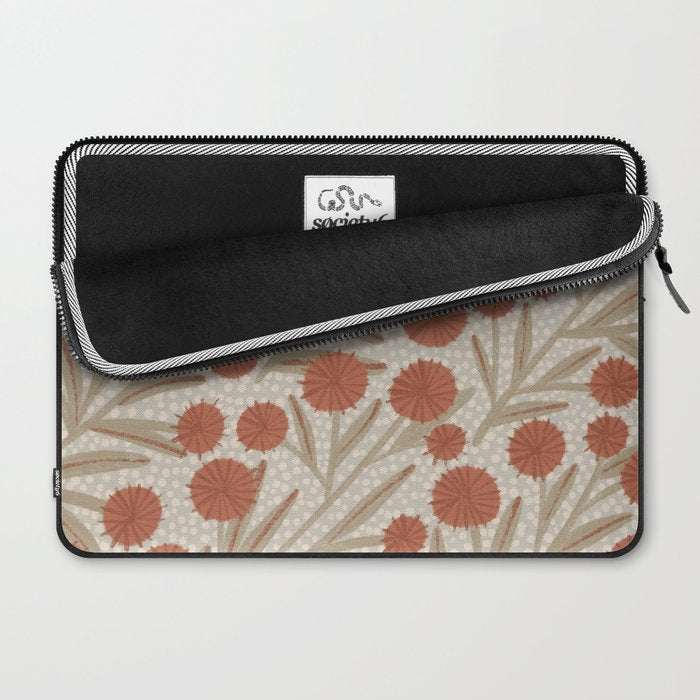 Summer Garden / Red & Dark Beige Laptop Sleeve Gallery Image 2