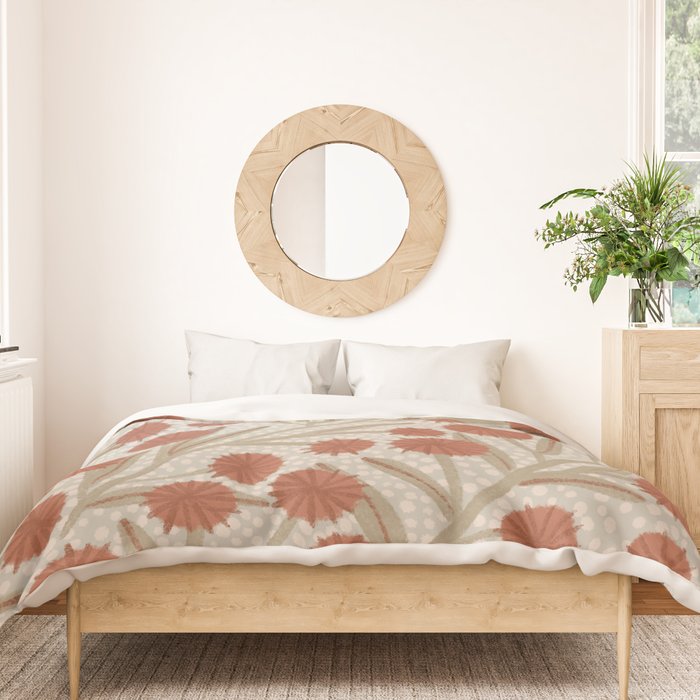 Summer Garden / Red & Dark Beige Duvet Cover Gallery Image 3