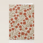 Summer Garden / Red & Dark Beige Stationery Card Gallery Image 2