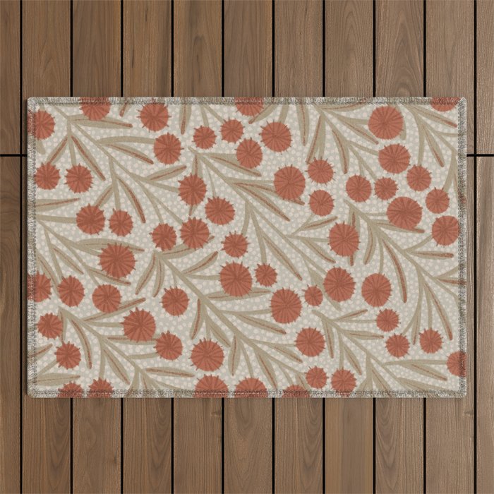 Summer Garden / Red & Dark Beige Outdoor Rug Gallery Image 1