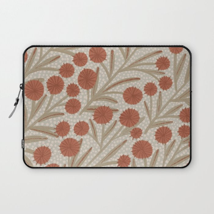Summer Garden / Red & Dark Beige Laptop Sleeve Gallery Image 1
