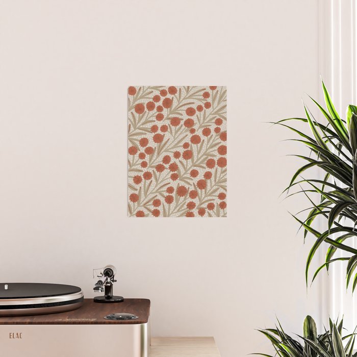 Summer Garden / Red & Dark Beige Poster Gallery Image 2