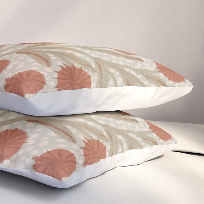 Summer Garden / Red & Dark Beige Pillow Sham Gallery Image 3