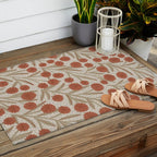 Summer Garden / Red & Dark Beige Outdoor Rug Gallery Image 2