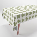 Clovers XXVII Natural Green Botanical Pattern Tablecloth Gallery Image 1
