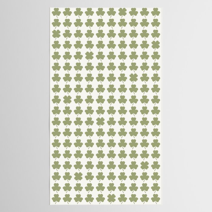 Clovers XXVII Natural Green Botanical Pattern Tablecloth Gallery Image 2