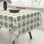 Clovers XXVII Natural Green Botanical Pattern Tablecloth Gallery Image 3
