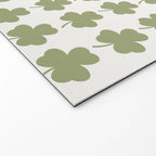 Clovers XXVII Natural Green Botanical Pattern Welcome Mat Gallery Image 2