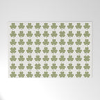 Clovers XXVII Natural Green Botanical Pattern Welcome Mat Gallery Image 1
