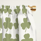Clovers XXVII Natural Green Botanical Pattern Window Curtain Gallery Image 2