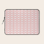 Cottage Stripes and Flowers Pattern in Pastel Pink and White Laptop Sleeve Gallery Image 1