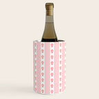 Cottage Stripes and Flowers Pattern in Pastel Pink and White Wine Chiller Gallery Image 3