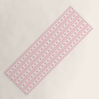 Cottage Stripes and Flowers Pattern in Pastel Pink and White Yoga Mat Gallery Image 1