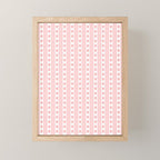 Cottage Stripes and Flowers Pattern in Pastel Pink and White Mini Art Print Gallery Image 1