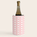 Cottage Stripes and Flowers Pattern in Pastel Pink and White Wine Chiller Gallery Image 1