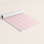 Cottage Stripes and Flowers Pattern in Pastel Pink and White Yoga Mat Gallery Image 2