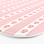 Cottage Stripes and Flowers Pattern in Pastel Pink and White Bath Mat Gallery Image 3