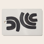 Reflection Mid Century Modern Minimalist Black Ink Painting Funky Tribal Cutting Board Gallery Image 1
