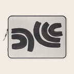 Reflection Mid Century Modern Minimalist Black Ink Painting Funky Tribal Laptop Sleeve Gallery Image 1