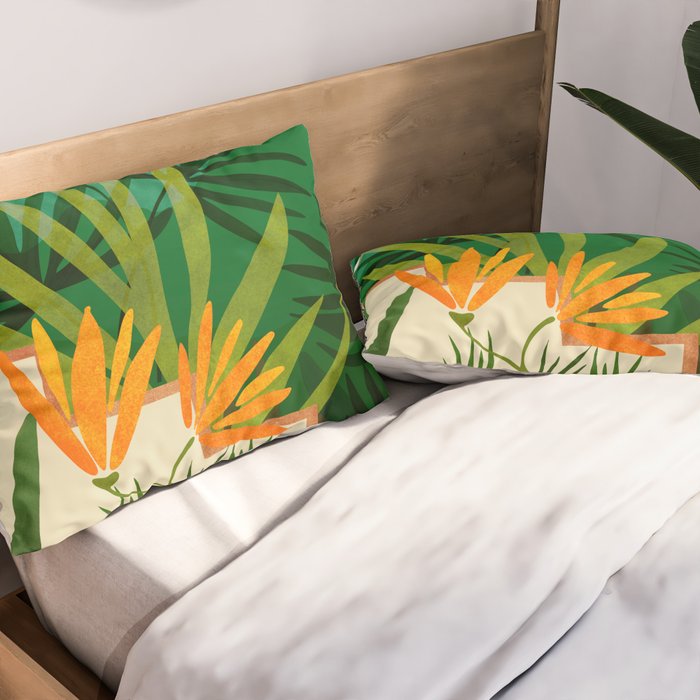 Exotic Garden Nightscape Tropics Pillow Sham Gallery Image 2
