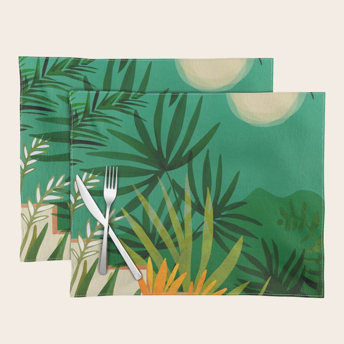 Exotic Garden Nightscape Tropics Placemat Gallery Image 1