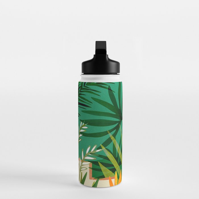 Exotic Garden Nightscape Tropics Water Bottle Gallery Image 3