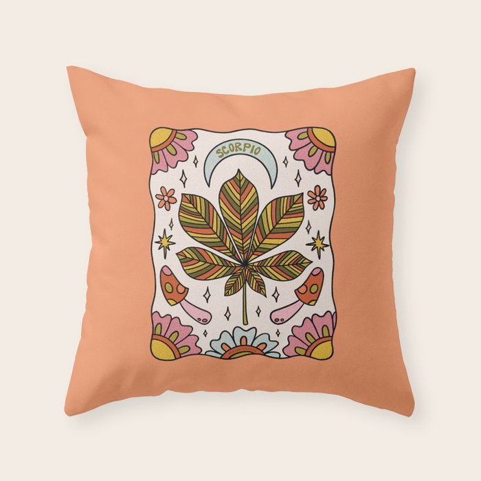 Scorpio Leaf Throw Pillow Gallery Image 6