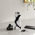 White Peony Flowers Black Background #decor #society6 #buyart Water Bottle Gallery Image 4