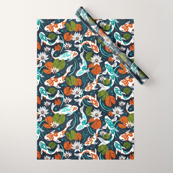Koi Pond - Orange Wrapping Paper Gallery Image 1