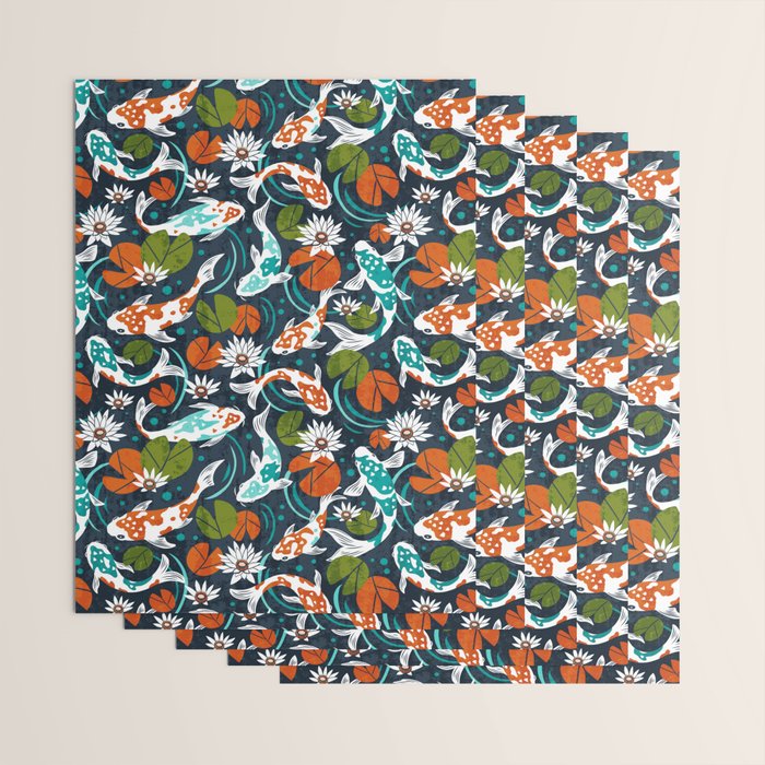 Koi Pond - Orange Wrapping Paper Gallery Image 3