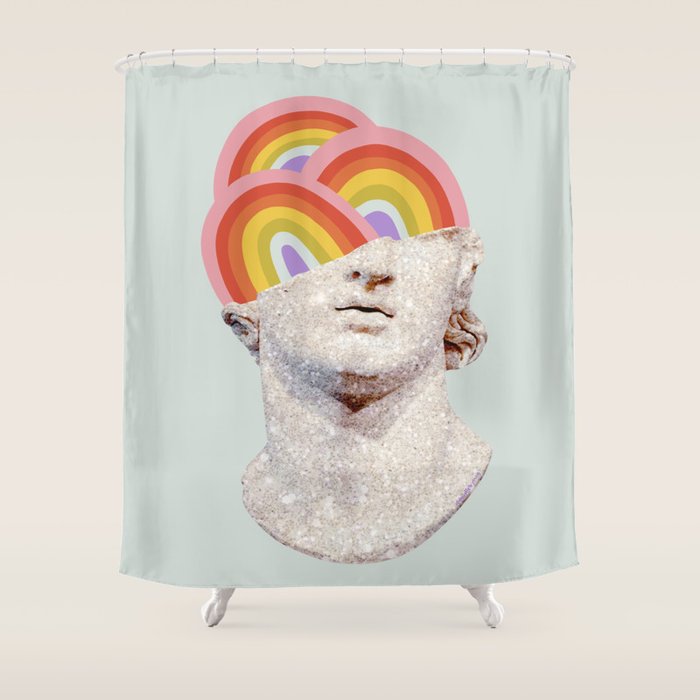 Rainbow Marble Head Shower Curtain Gallery Image 1