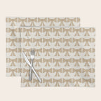 Vintage Bows X Neutral Beige Placemat Gallery Image 1